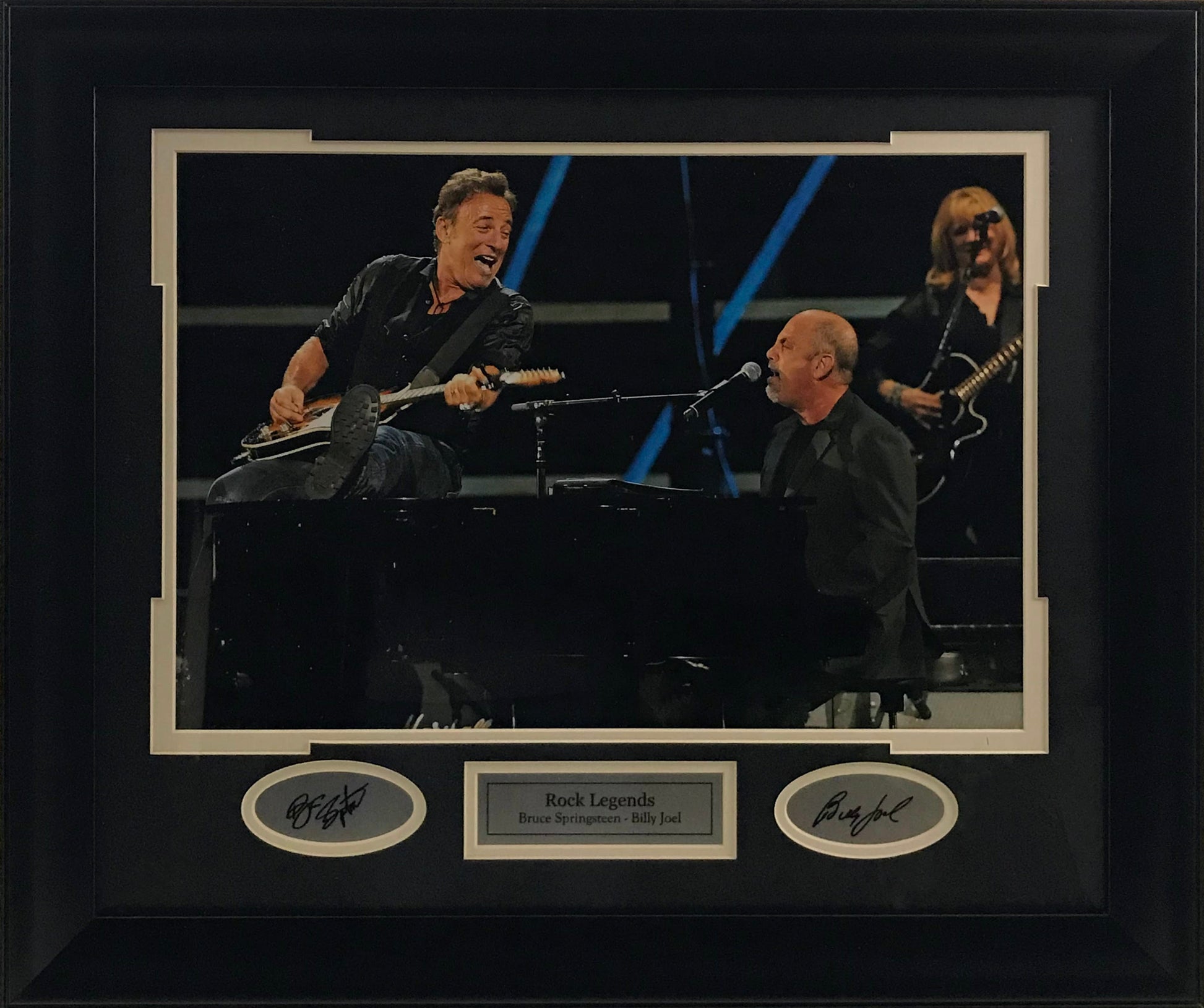Bruce Springsteen & Billy Joel Framed Photo w/ Laser Signatures - Latitude Sports Marketing