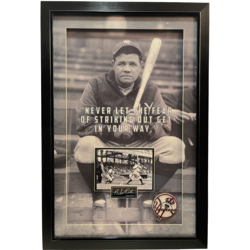 Babe Ruth 3D Framed Photo with Laser Signature and Quote