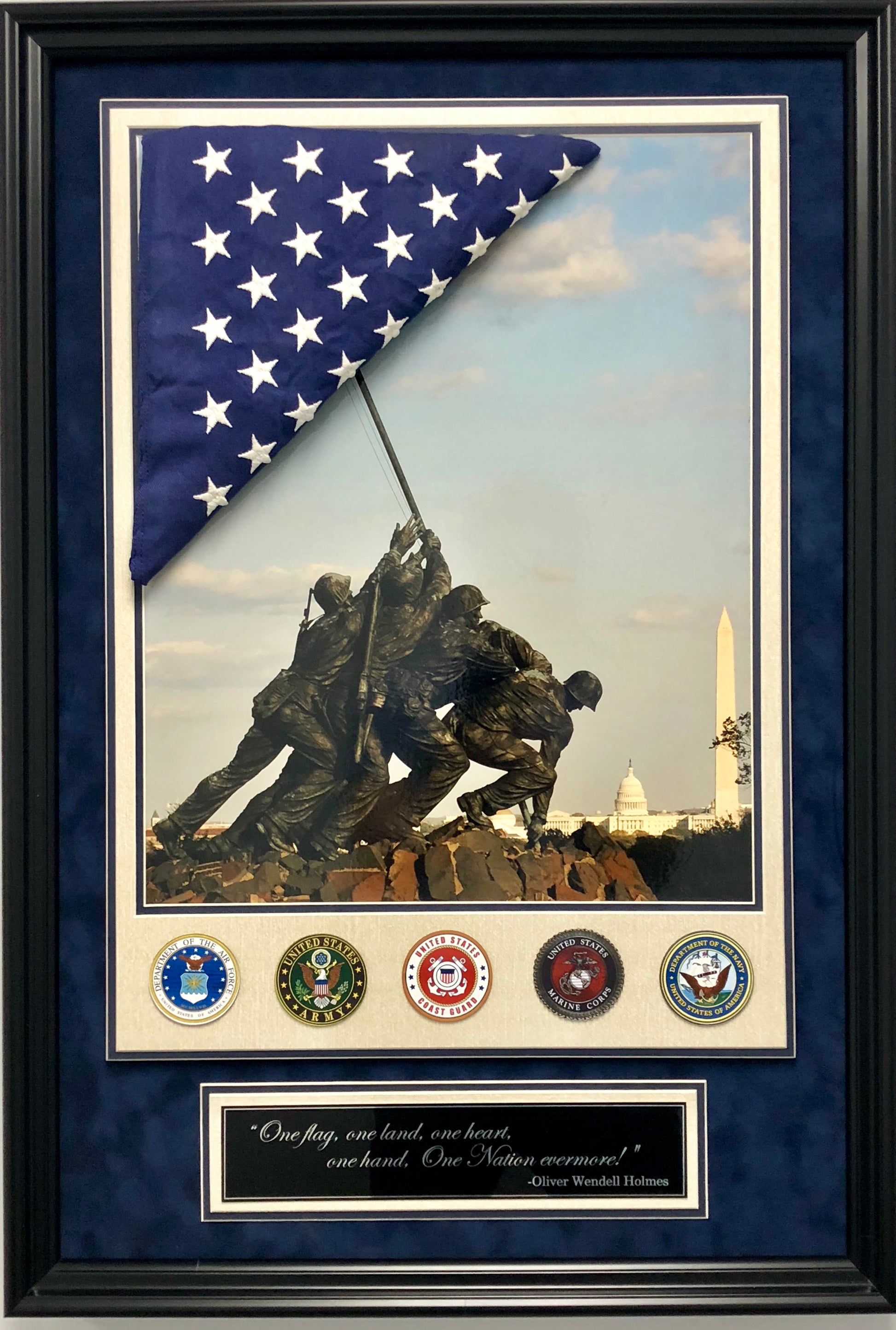 Iwo Jima United States Flag Shadowbox - Latitude Sports Marketing